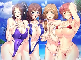常夏の孕ませ人妻アイランドへようこそ！ ～エロムチ義母達4人と無人島種付けバカンス！～ / Image 1